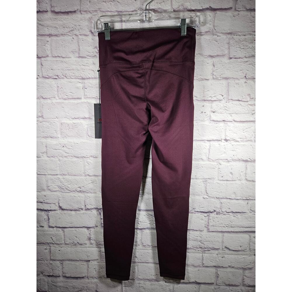 Mono B Women's Leggings Athletic Pant Size Small Burgandy NWT Style APH6105 - Picture 3 of 6